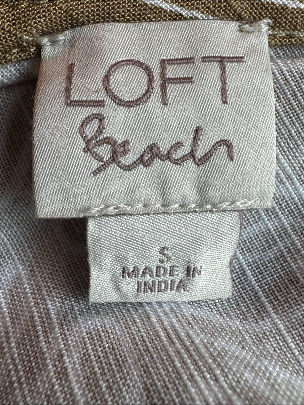 LOFT beach Neutral Tan Floral open back romper small EUC - Picture 7 of 8